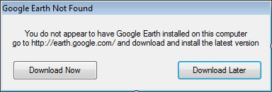 Google Earth not found